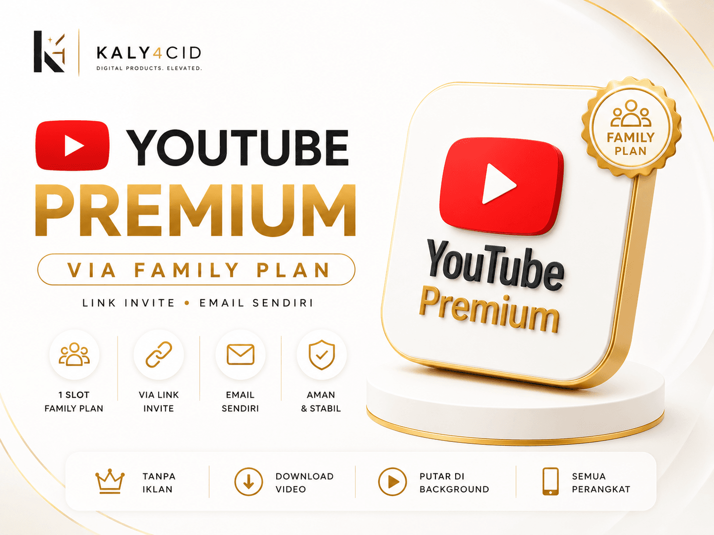 YouTube Premium Family Plan via Link (Wajib Email Fresh) 1 BULAN preview