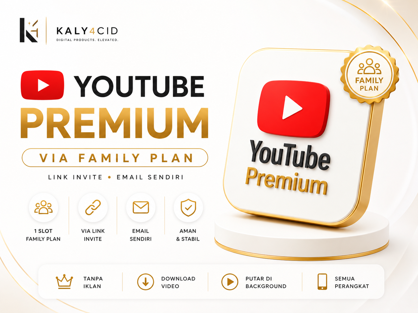 YouTube Premium Family Plan via Link (Wajib Email Fresh) 1 BULAN preview